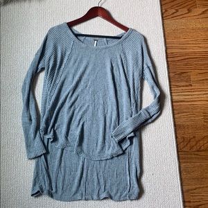 free people waffle sweater top